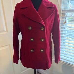 Michael Kors Crimson Double-Breasted Peacoat